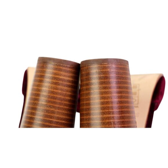 Soludos BURGUNDY DARK RED VELOUR HIGH HEEL ALMOND TOE SLINGBACK SHOES Sz 9/39.5 - Picture 10 of 12